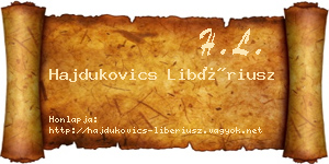Hajdukovics Libériusz névjegykártya